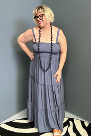 'STEVIE' Maxi Dress - Steel Blue