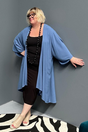 'ASAMI' Kimono Duster - Steel Blue