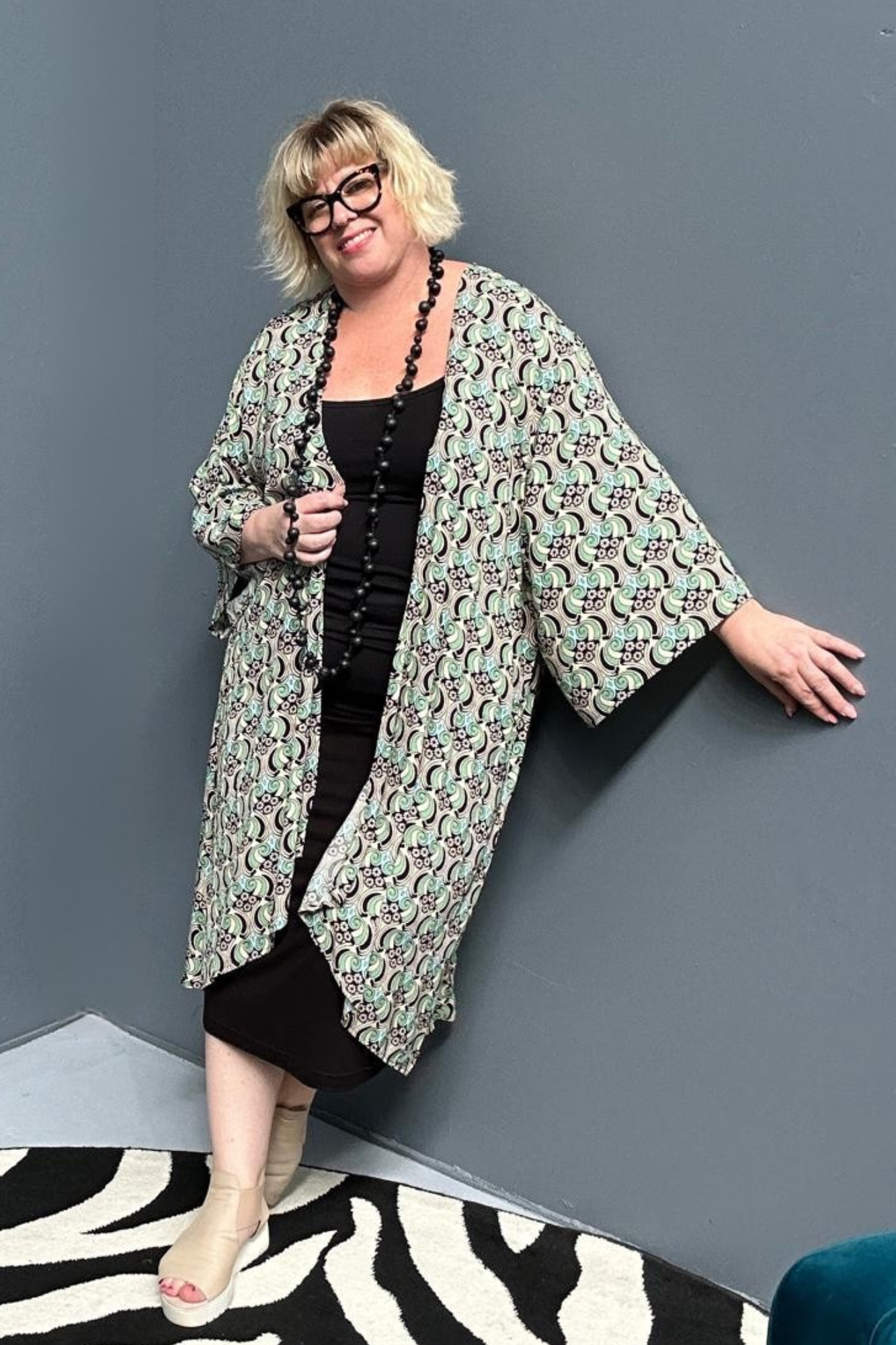 'ASAMI' Kimono Duster - Mint Swirl