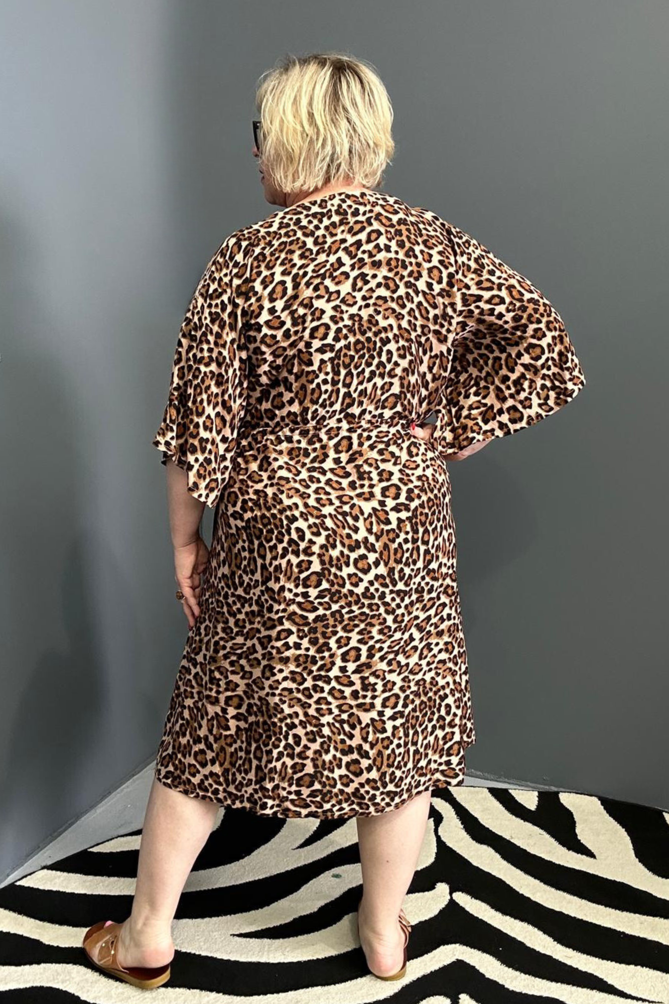 'EBONY' Drawstring Dress - Leopard