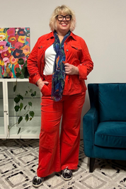 'STELLA' Cords Pants - Papaya