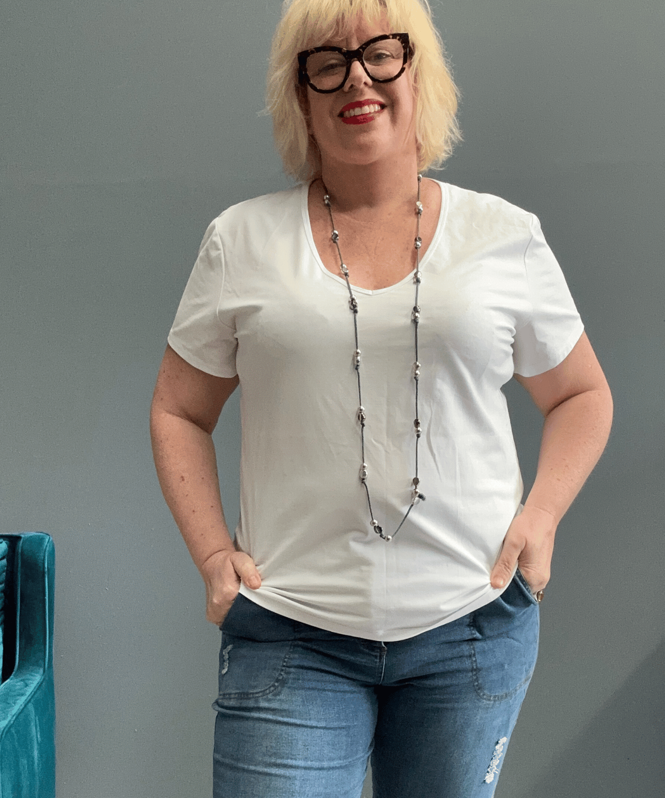 Cotton Lycra Classic Plus Size Tee in WHITE, versatile t-shirt for layering and everyday wear.