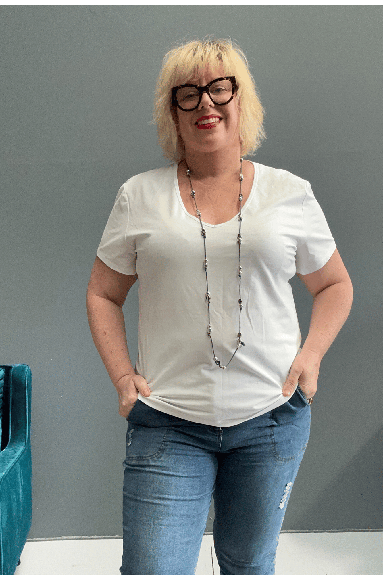 Cotton Lycra Classic Plus Size Tee in WHITE, versatile t-shirt for layering and everyday wear.