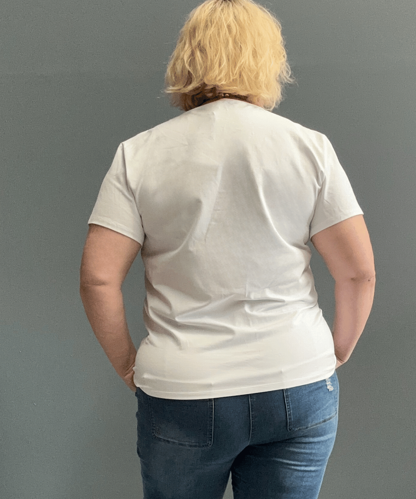 Cotton Lycra Classic Plus Size Tee in WHITE, versatile t-shirt for layering and everyday wear.
