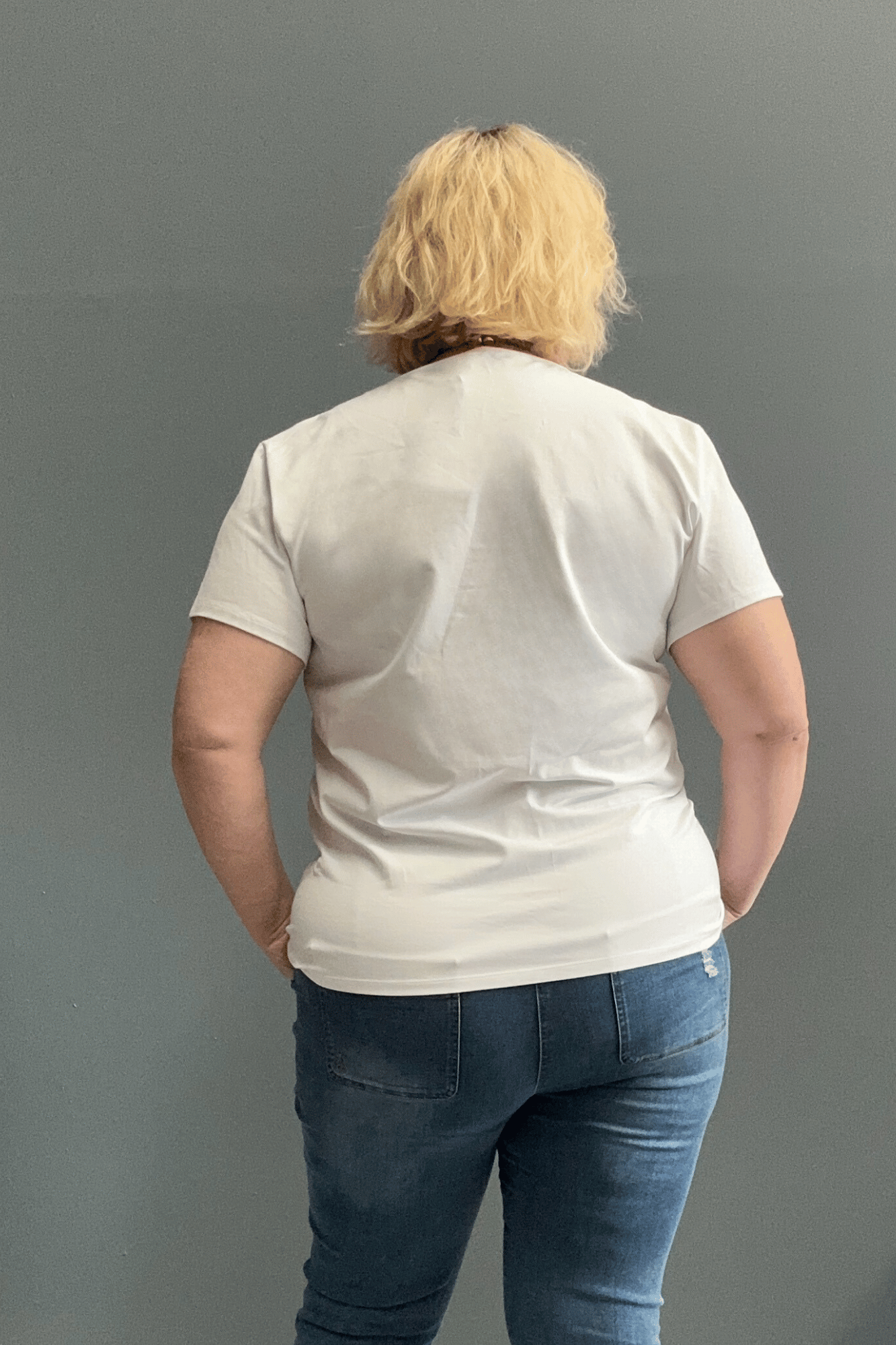 Cotton Lycra Classic Plus Size Tee in WHITE, versatile t-shirt for layering and everyday wear.