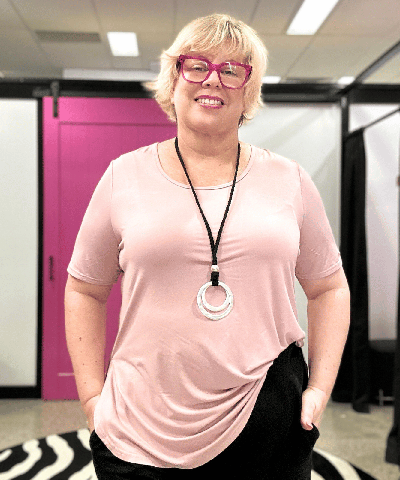 “Crystal” bamboo short sleeve top with high side splits, perfect for versatile styling and plus size fashion - Orchid