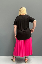 'CRYSTAL' Bamboo S/S Top - (mid weight) Black