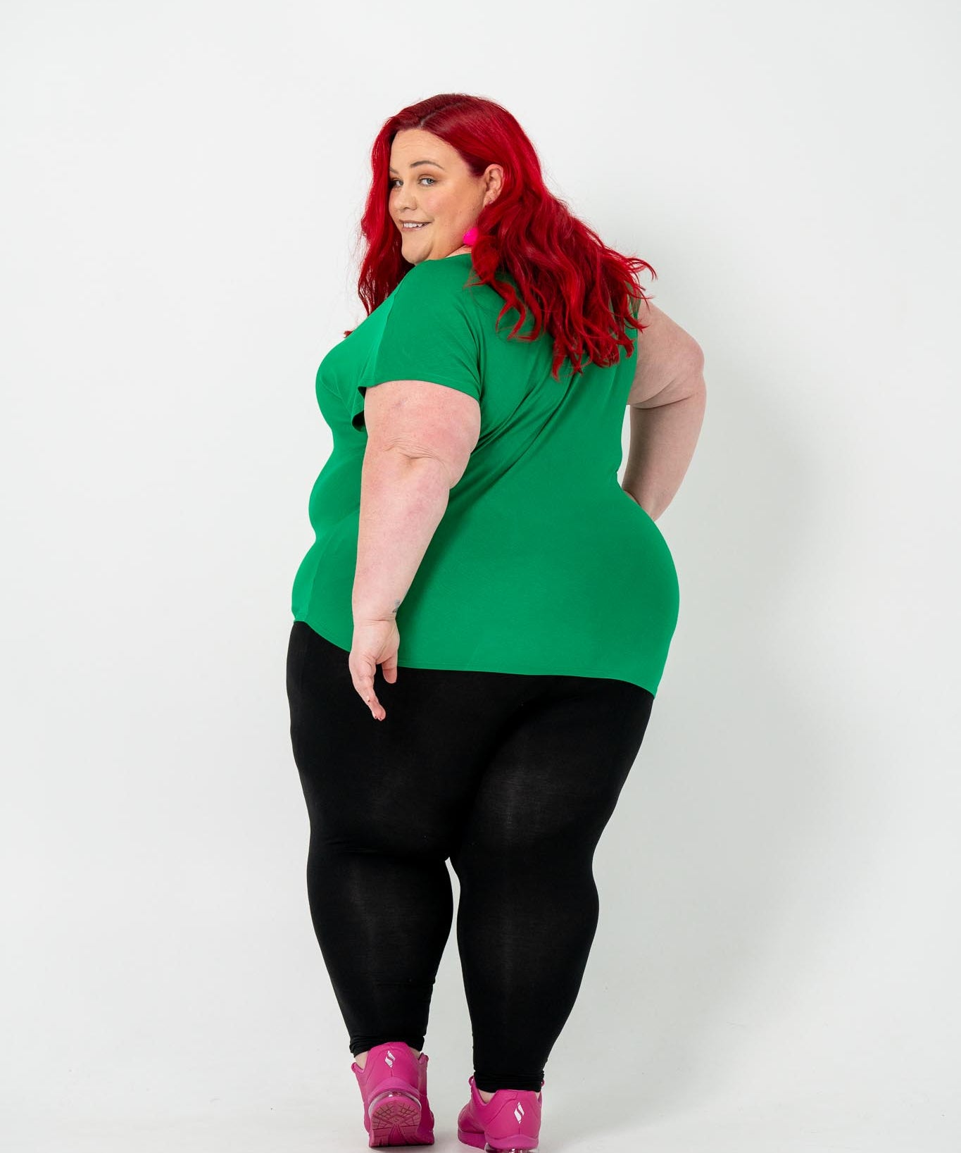 'Jazz' Asymmetric Top in plus size, featuring a flattering hem, ideal for casual or dressy occasions, pairs well with jeans, skirts, or leggings.