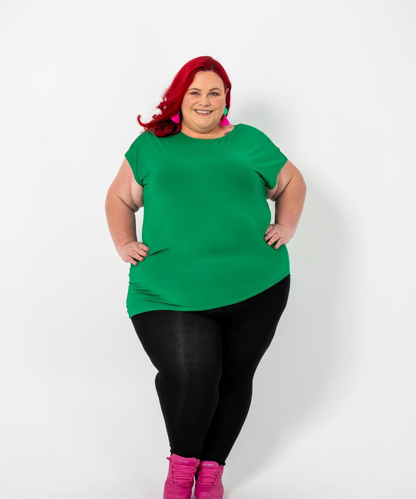 'Jazz' Asymmetric Top in plus size, featuring a flattering hem, ideal for casual or dressy occasions, pairs well with jeans, skirts, or leggings.