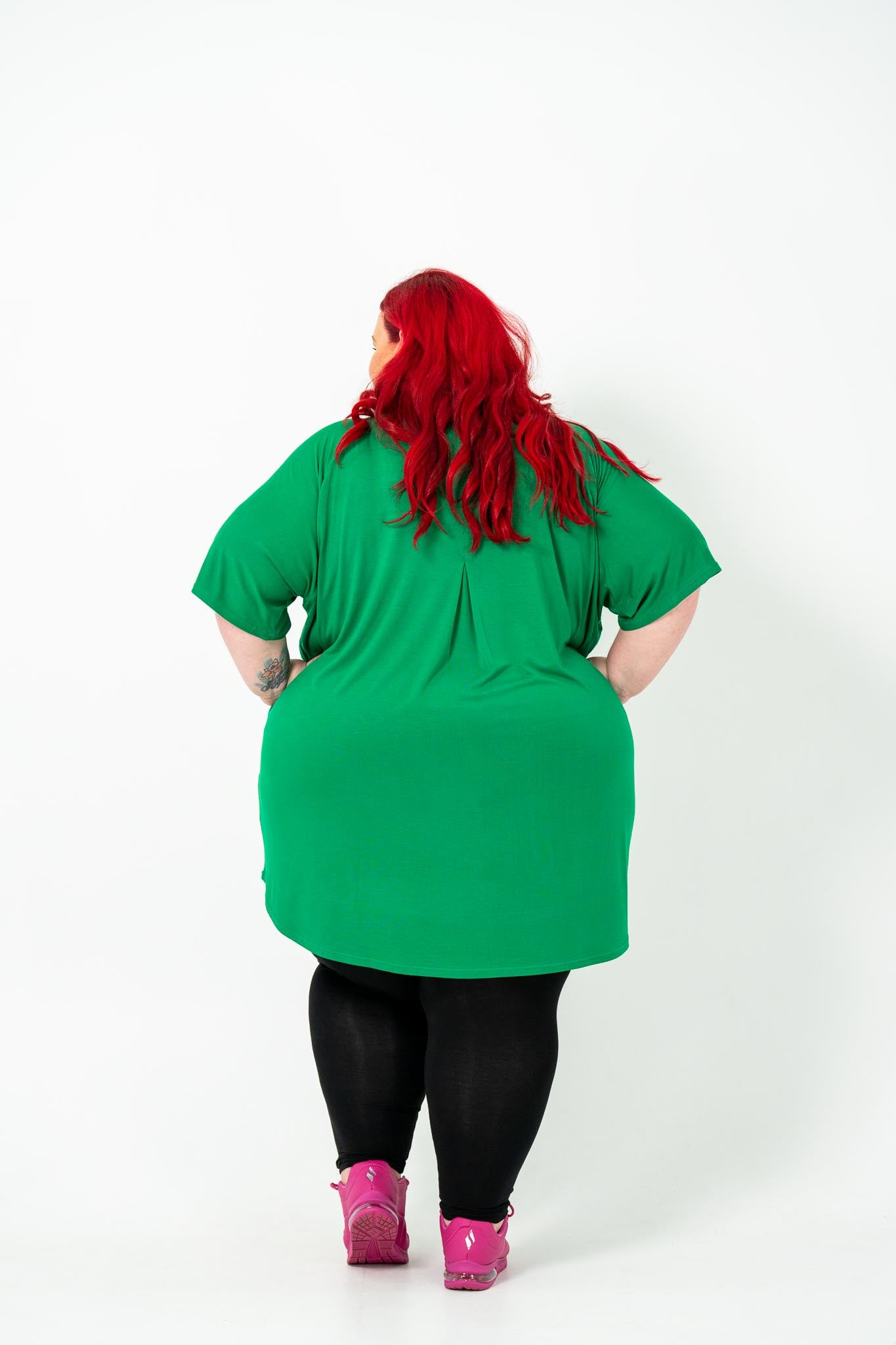 Oversized green Rayon Boxtop, stylish and breathable, ideal for all-year layering - Green Tambourine.