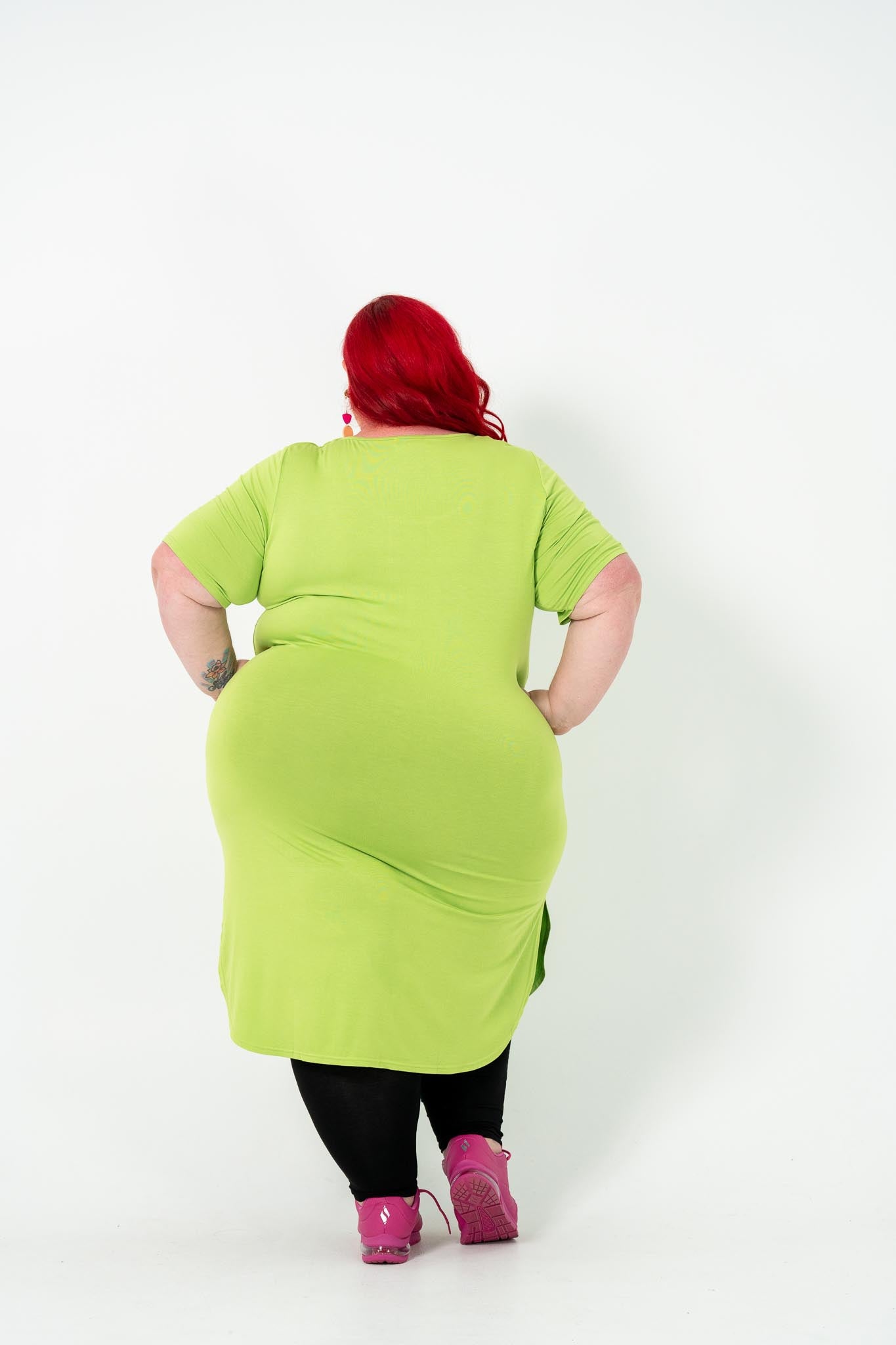 'ALANA' T-Shirt Dress - Lime green