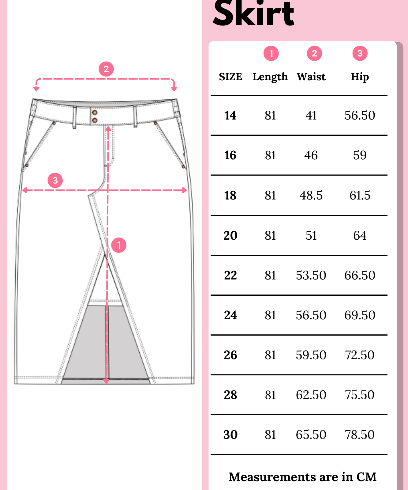  Size Chart