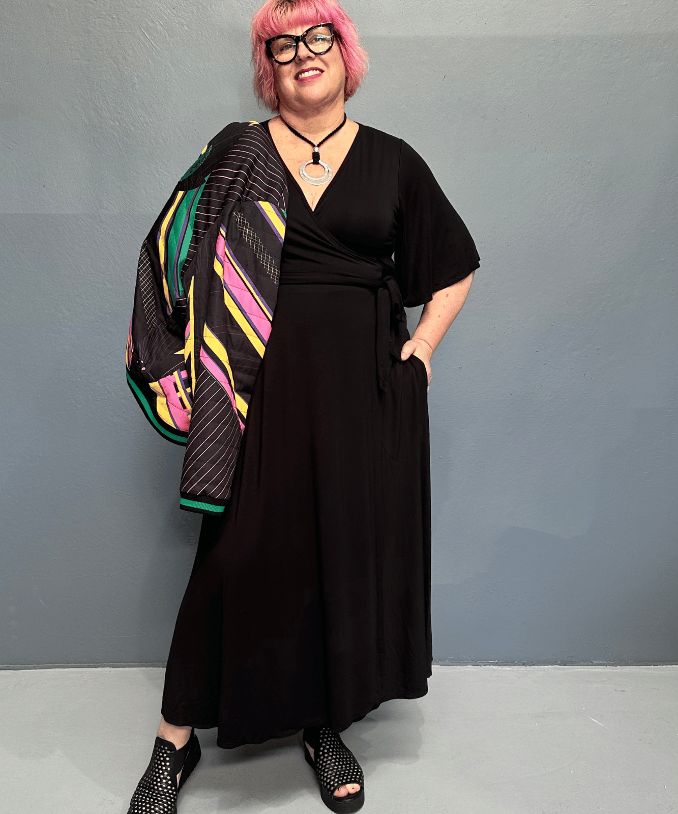 Retro 'HEART' bomber jacket with emerald sequinned heart, bamboo lining, and showerproof fabric, perfect for plus size women’s fashion.