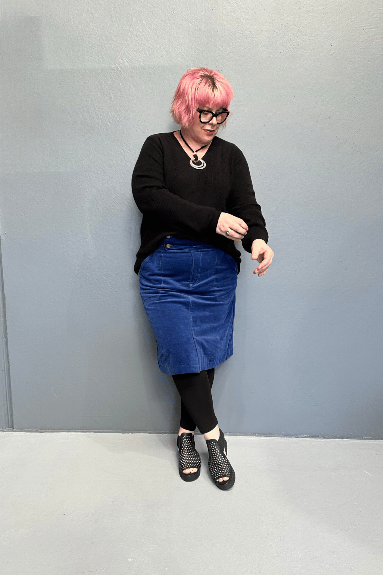 'JOSIE' black knit jumper for plus size women, soft and lightweight, pairs well with skirts and jeans.