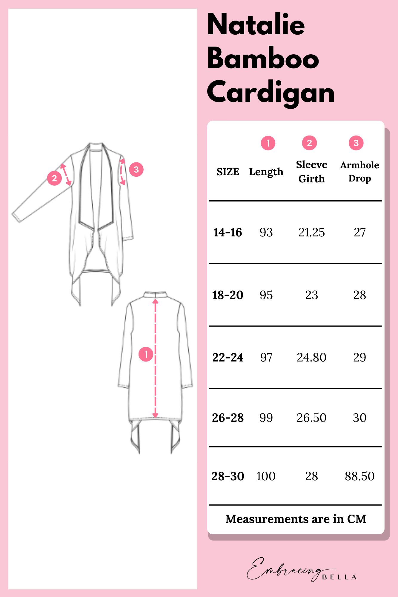 'NATALIE' Bamboo Cardigan - (mid weight) Black