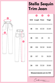 'STELLA' 7/8 Sequin Trim Jean - Dark