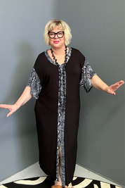 Plus-size TABOO bamboo maxi dress in a rich blue hue.