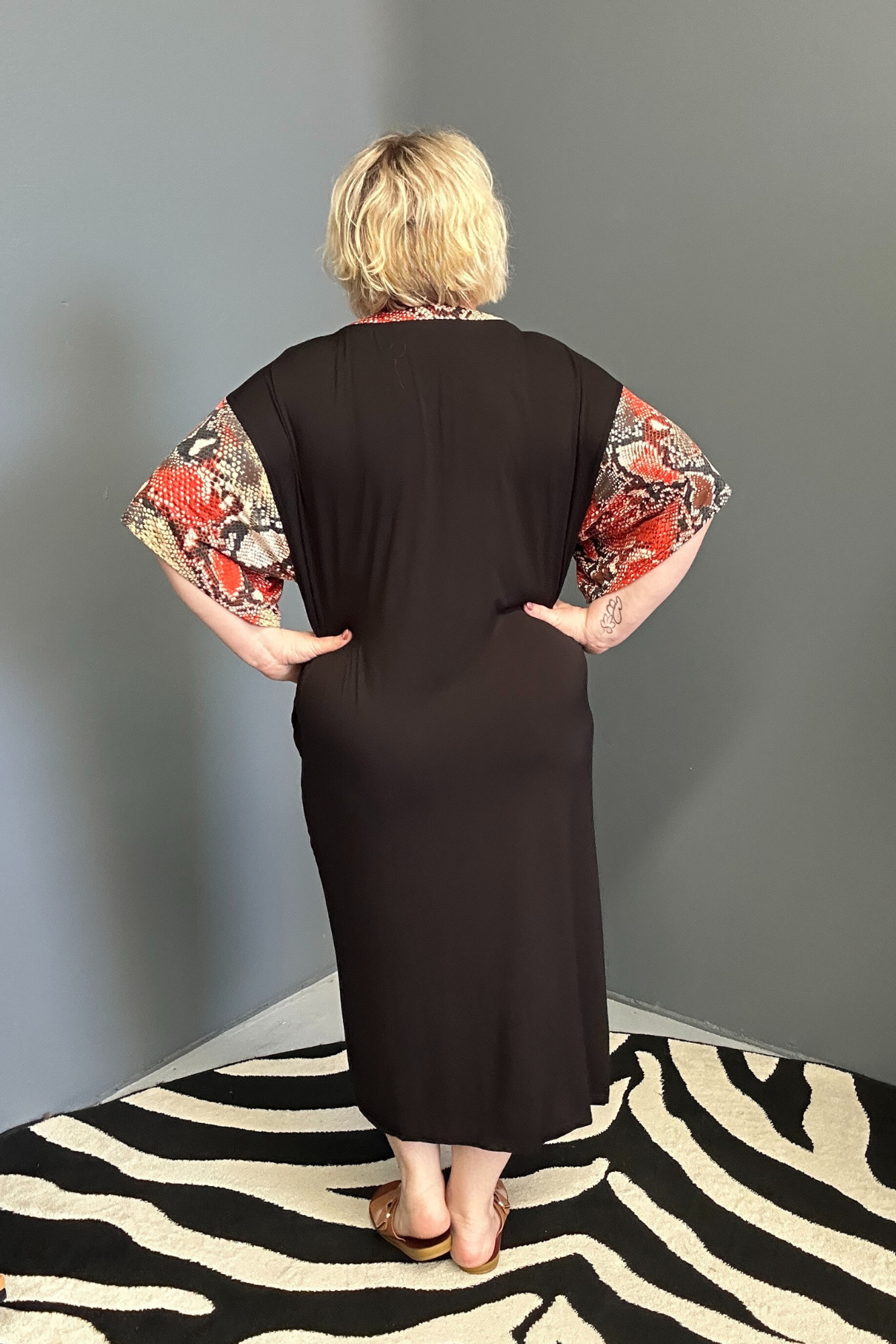 Plus-size TABOO bamboo maxi dress in a bold red hue