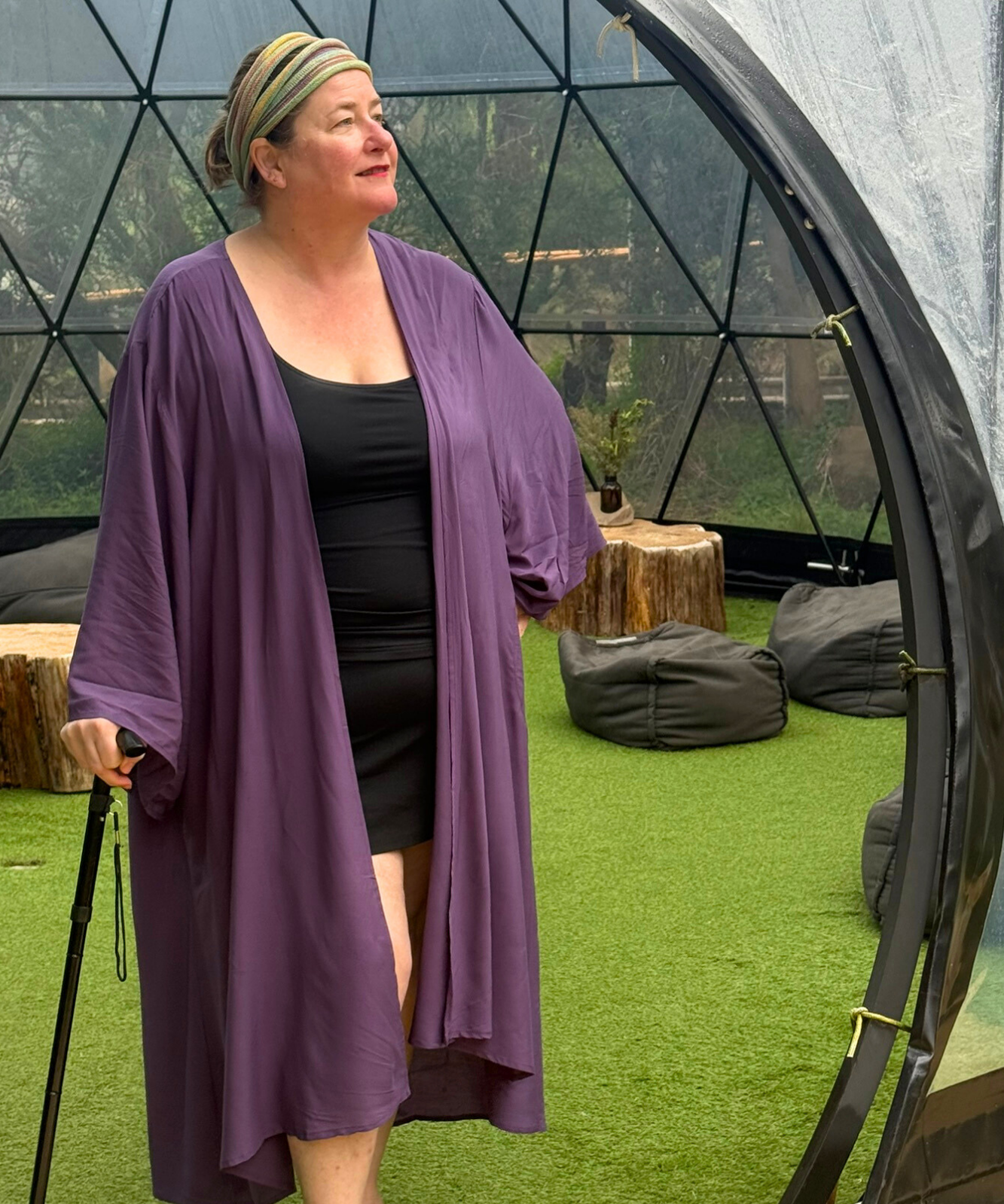 'ASAMI' Kimono Duster - Merlot Purple