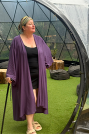 'ASAMI' Kimono Duster - Merlot Purple