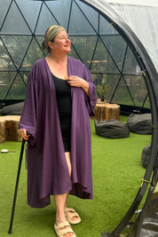'ASAMI' Kimono Duster - Merlot Purple
