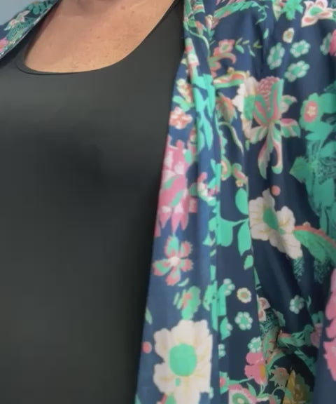 Asami kimono duster - navy floral video