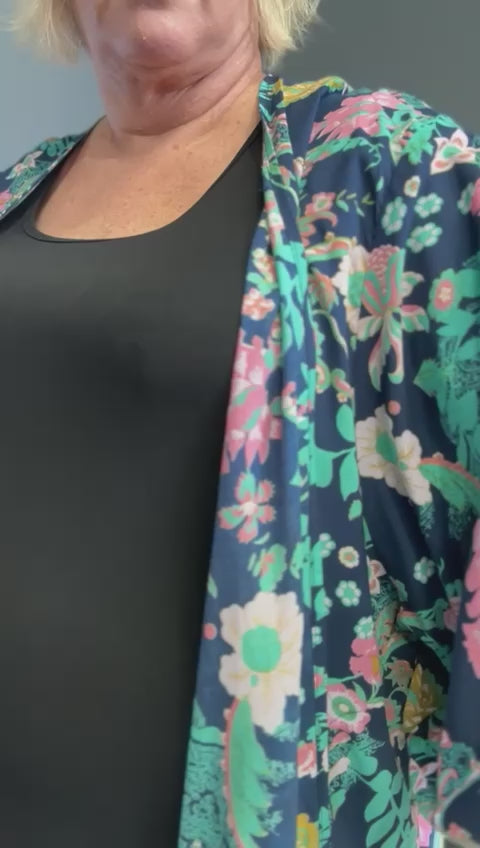 Asami kimono duster - navy floral video