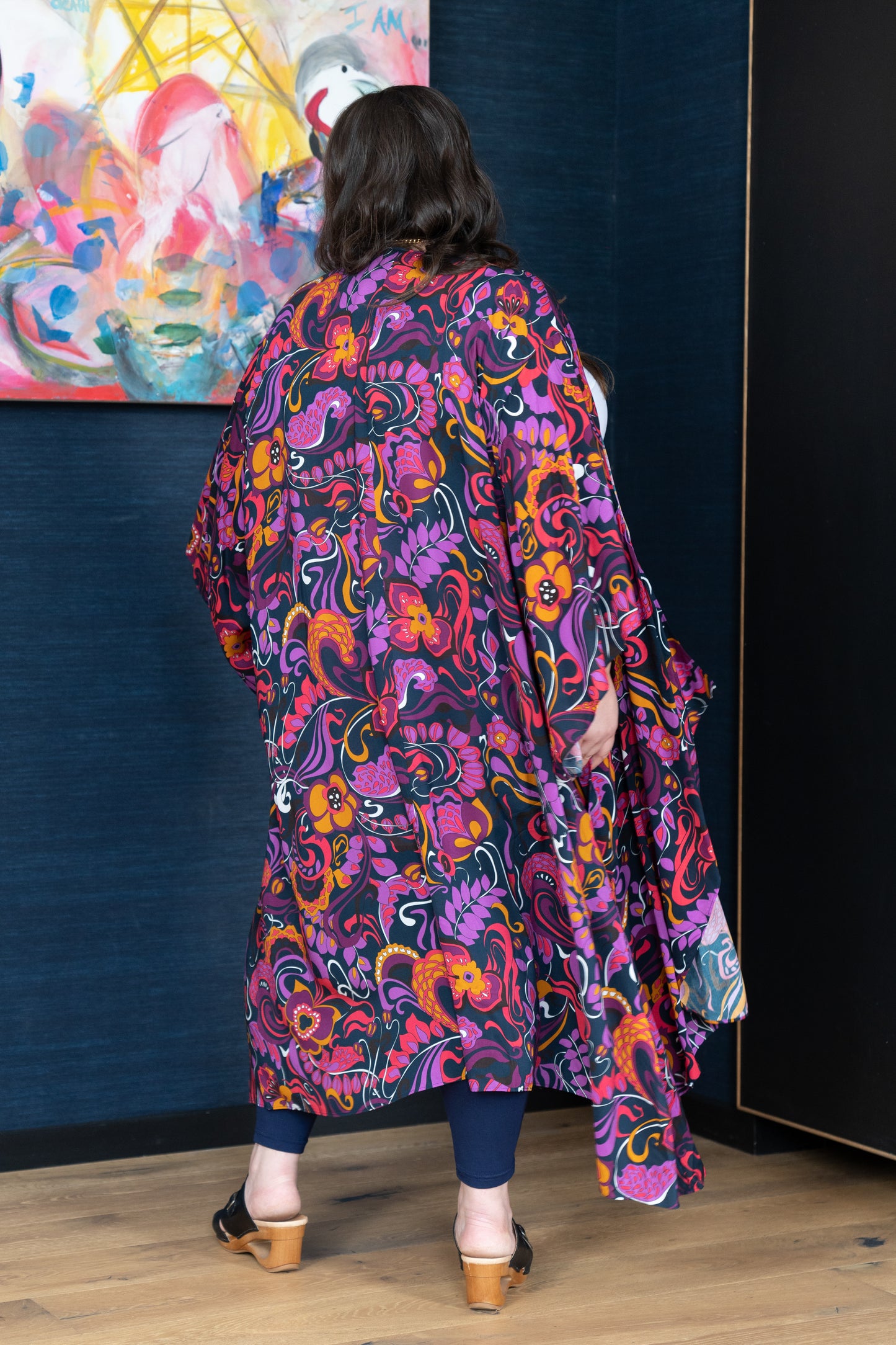 'SPIRITED' Kimono Duster - Abstract Floral