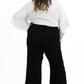 'POWER' 7/8 Stretch crepe suit pants - Black / Pink