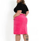 'GRACE' Stretch Corduroy Skirt - PINK
