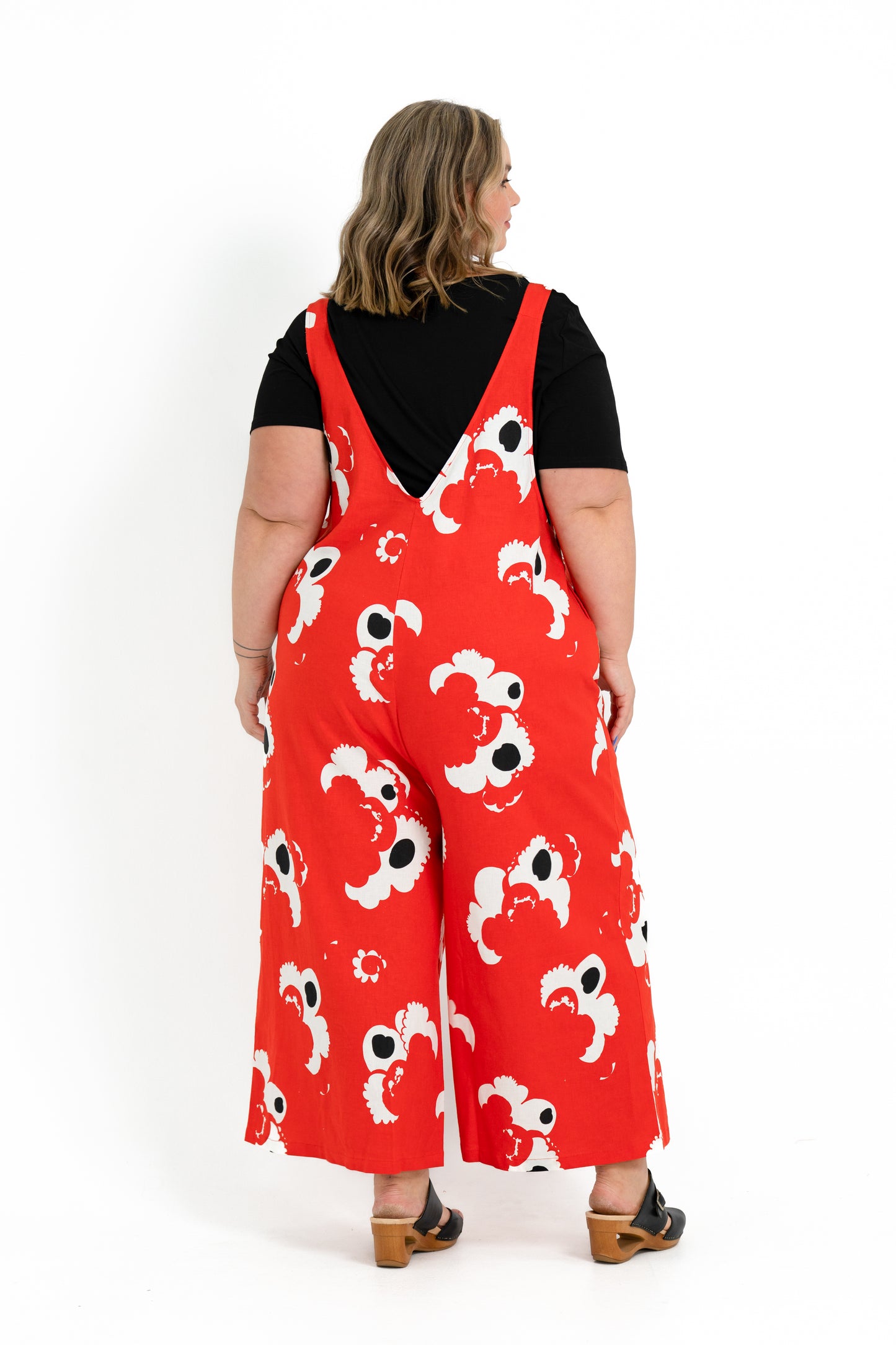 'DIVINE' Stretch Linen Overalls - ABSTRACT ROSE