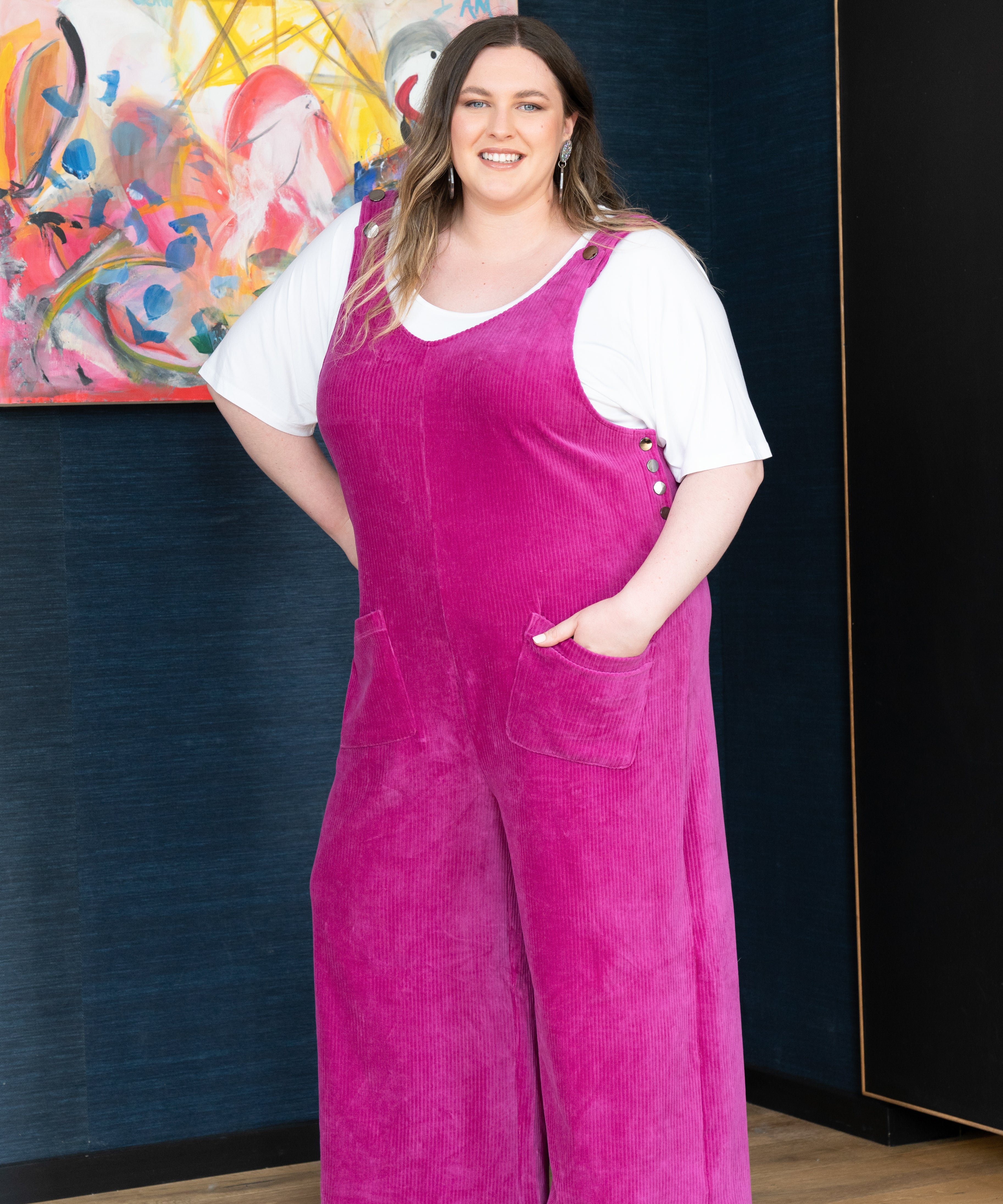 'Meet Lola' plus size overalls, soft, breathable, and stretchy for all seasons.