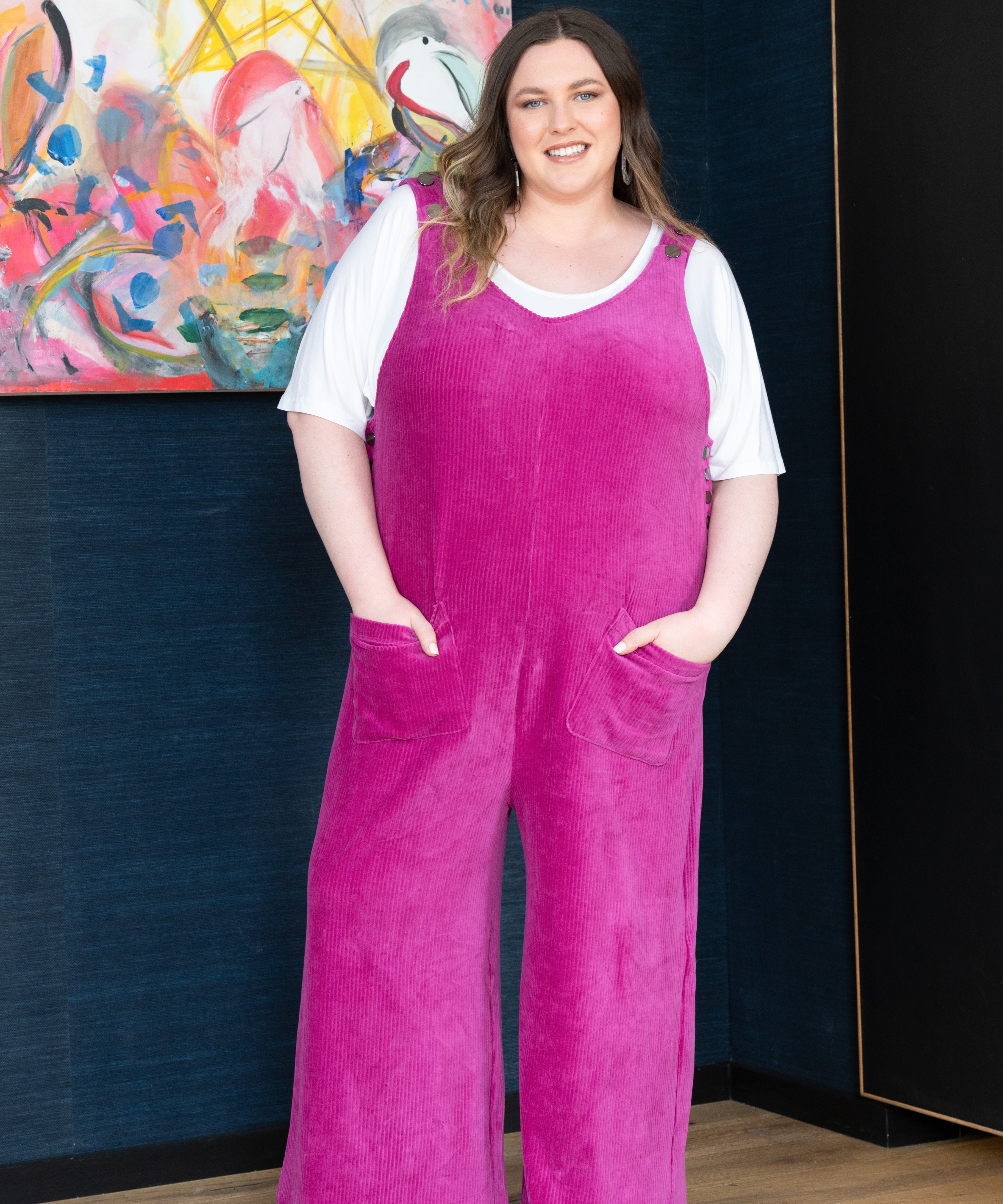 'Meet Lola' plus size overalls, soft, breathable, and stretchy for all seasons.