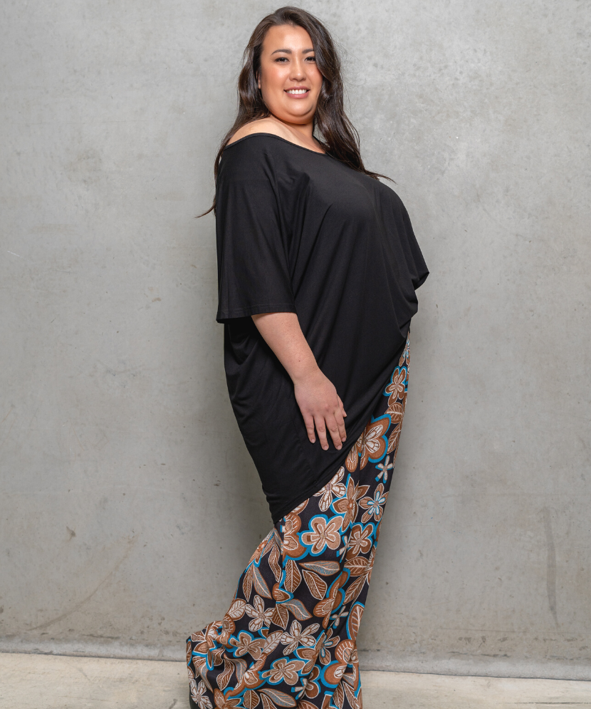 Retro Beat Pants in a vintage-inspired design with a wide leg and high waist, perfect for plus size fashion.