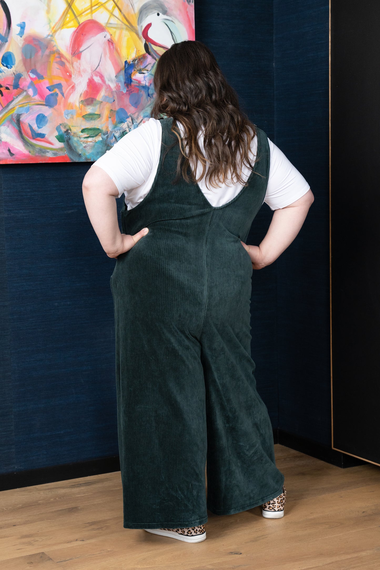 'LOLA' Stretch Overalls - Forest Green