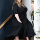 'WHIMSY' Tiered Dress - Black